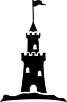 Medieval Castle Silhouette for Artistic and Educational Uses vector