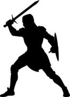 Medieval Knight Silhouette for Art and Design Projects vector