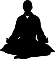 Meditation Silhouette Perfect for Relaxation and Mindfulness Design vector