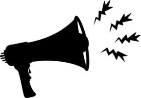 Megaphone Silhouette with Sound Waves for Graphic Design and Branding vector
