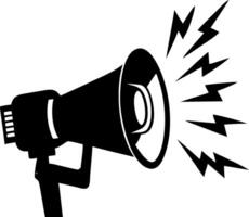 Megaphone with Sound Waves for Communication Design and Marketing vector