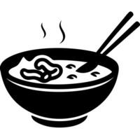 Minimalist Steaming Noodle Bowl With Chopsticks Illustration for Culinary Designs vector