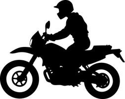 Motorcycle Rider Silhouette Black Biker Outline for Design and Art Projects vector