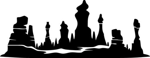 Mysterious Abstract Rock Formation Silhouette for Art and Design Projects vector