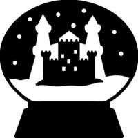 Mysterious Castle in Snow Globe Silhouette for Fantasy Art and Decorative Design vector