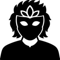 Mysterious Masked Avatar Silhouette for Fantasy Design Projects vector