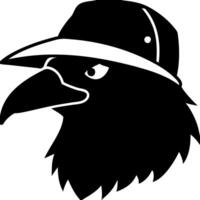 Mysterious Raven Head in Hat Illustration for Tattoo and Design vector