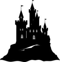 Mysterious Medieval Castle Silhouette for Illustrations and Design Projects vector