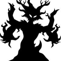 Mysterious Shadowy Tree Creature Silhouette Art for Halloween and Fantasy Themes vector