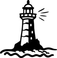 Nautical Lighthouse Silhouette for Design and Decorative Use vector