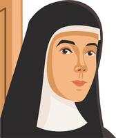 Nun Portrait Illustration for Religious Design and Educational Materials vector