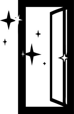Open Doorway with Sparkling Stars for Imagination Fantasy Design