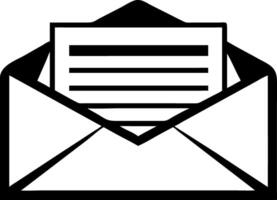 Open Envelope with Document Inside for Communication and Messaging Design vector