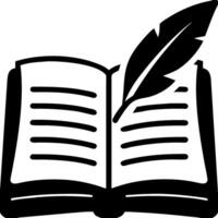 Open Book with Quill for Writing Literature and Education Concepts vector