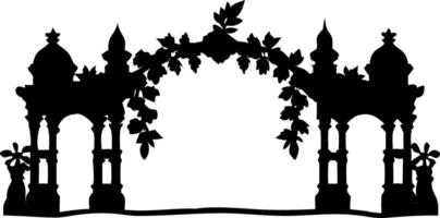 Ornate Garden Archway Silhouette for Invitations and Decorative Designs vector