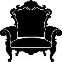 Ornate Elegant Armchair Silhouette for Decoration and Design Projects vector