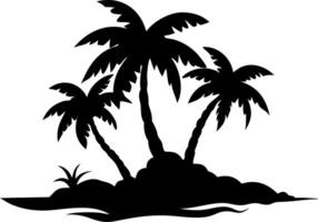 Palm Tree Silhouette Tropical Island Illustration for Design and Decoration vector