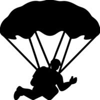 Parachute Skydiver Silhouette Ideal for Adventure Design and Art Projects vector