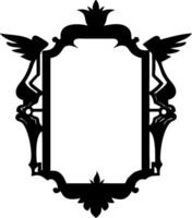 Ornate Victorian Angel Frame Silhouette for Art Projects and Invitations vector
