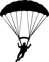 Parachute Skydiver Silhouette for Outdoor Adventure Design Projects vector