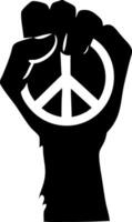 Peace Sign Fist Symbolizing Unity and Strength for Posters and T-Shirts vector
