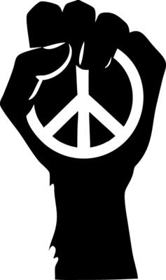 Peace Sign Fist Symbolizing Unity and Strength for Posters and T-Shirts