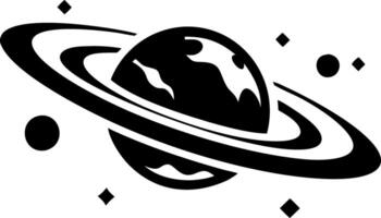 Planet with Rings Art for Space Themed Designs and Educational Projects vector