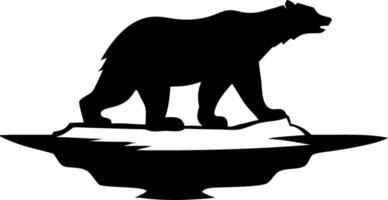 Polar Bear Silhouette on Arctic Iceberg Wildlife for Tattoo or Logo Design vector