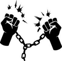 Powerful Symbol of Freedom Breaking Chains for Activism and Awareness Design vector