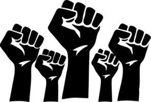 Raised Fists Symbolizing Unity and Empowerment for Activism and Posters vector