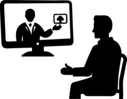 Remote Work Conference Silhouette for Business Presentations vector
