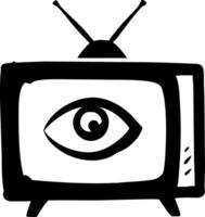 Retro TV with Eye Symbol for Media Watch Media Influence Themes and Art Projects vector