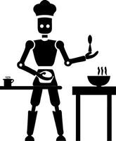Robot Chef Cooking for Kitchen Art Designs and Culinary Projects vector