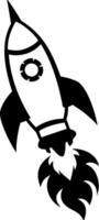 Rocket Launch Silhouette for Design Projects and Creative Applications vector