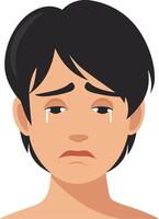 Sad Crying Face Illustration for Emotional Expression and Design vector