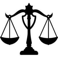Scales of Justice Silhouette for Legal Design and Symbolism vector