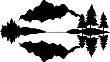 Scenic Mountain Landscape with Forest and Lake Reflection for Art and Design vector