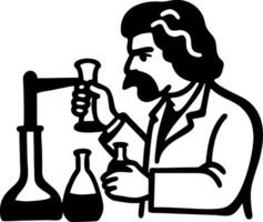 Scientist Conducts Chemistry Experiment in Laboratory Art vector