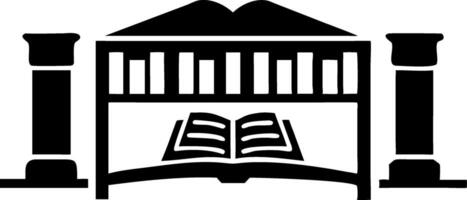 Scholarly Library with Books and Open Book for Education and Literary Themes vector