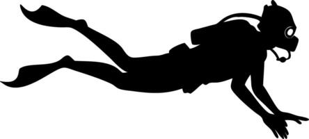Scuba Diver Silhouette Underwater Exploration for Design and Illustration vector