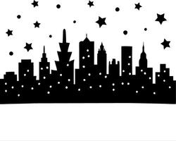 Silhouette City Skyline with Stars Design for Art and Crafts vector