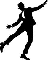Silhouette Dancer in Motion with Stylish Hat Perfect for Posters and Artistic Designs vector