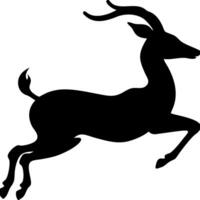 Silhouette Elegant Leaping Antelope Wildlife Illustration for Art and Design vector