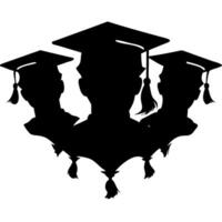Silhouette Group of Graduates in Cap and Gown for Education and Ceremony Design vector