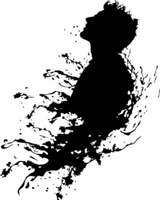 Silhouette Ink Splash Art Dynamic Creative Design