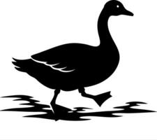 Silhouette of a Duck Walking on Water Perfect for Tattoo or Coloring Book Design vector