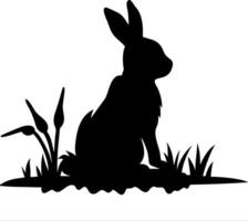 Silhouette of a Rabbit in Nature for Art and Craft Designs vector