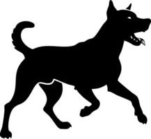 Silhouette of Aggressive Dog for Tattoo and Graphic Design vector