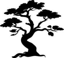 Silhouette of Bonsai Tree Illustration for Art and Design Projects vector