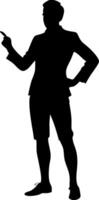 Silhouette of Businessman in Confident Pose for Branding and Design Projects vector